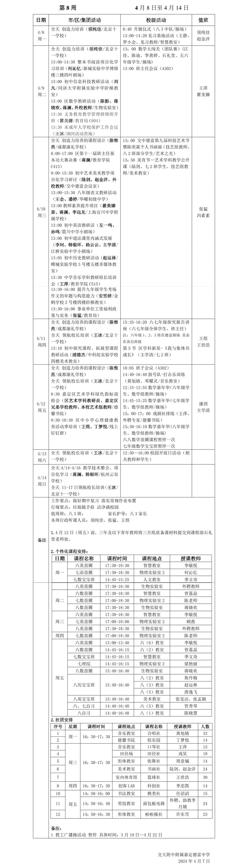 2023-2 第八周工作安排.png