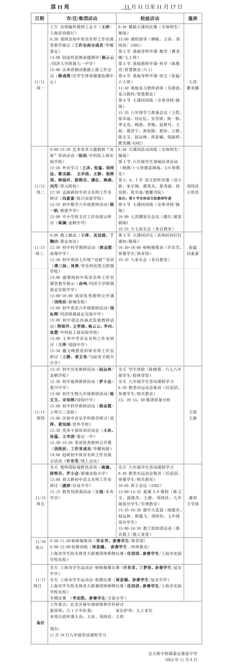 2024-1 第十一周工作安排.png