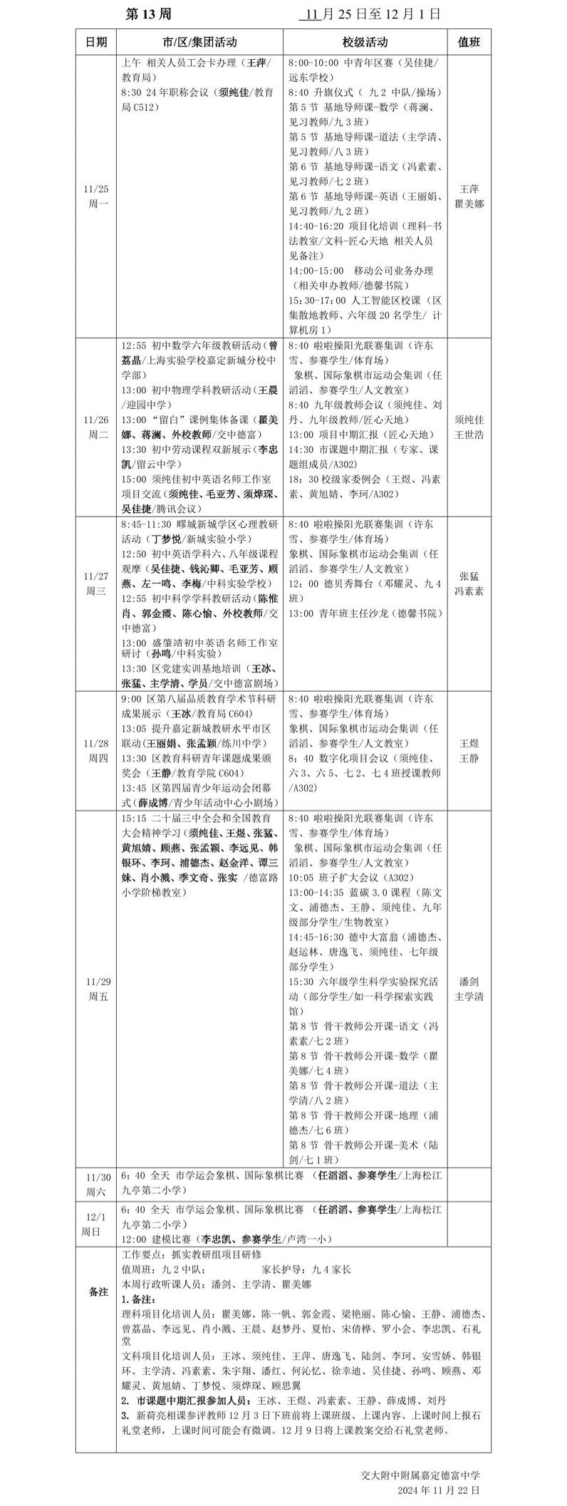 2024-1 第十三周工作安排.png